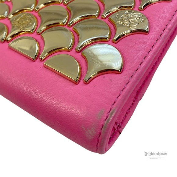 Ted Baker Fluorescent Pink Scallop Edge Clutch EUC - Picture 7 of 14